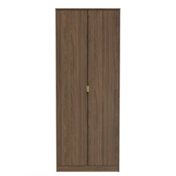 Honshu Tall Double Wardrobe in Carini Walnut (Ready Assembled) Brown Carini Walnut