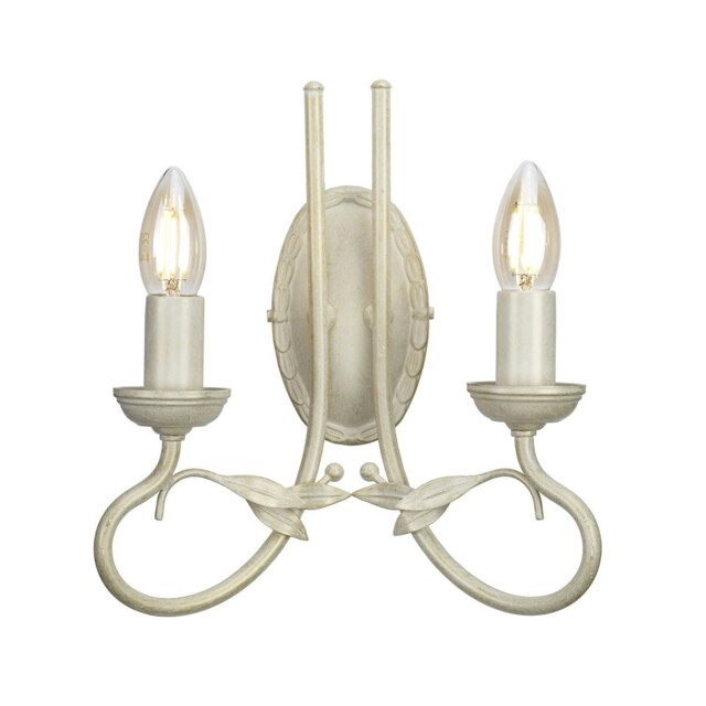 Olivia 2 Light Indoor Candle Wall Light Gold, Ivory, E14