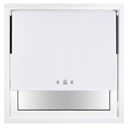 FURNISHED Blackout Roller Blind with Triple Square Eyelets Easy Fit Window Shade White White (W) 65cm x (L) 165cm