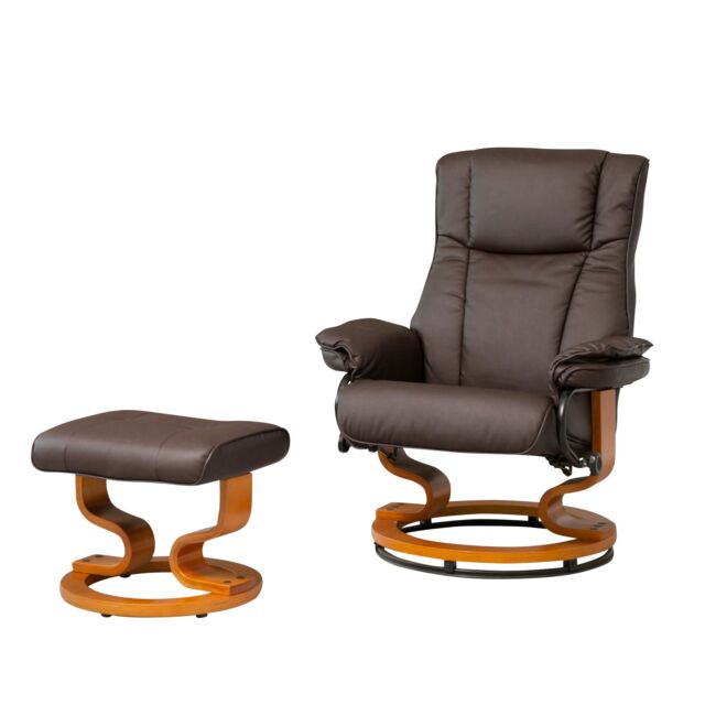 Calhoun Swivel Recliner with Massage and Heat Brown