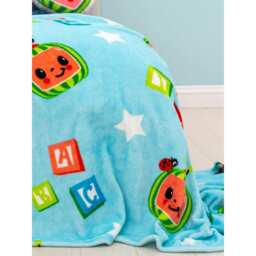 Cocomelon Friends Fleece Blanket - Blue/White - 150cm x 100cm