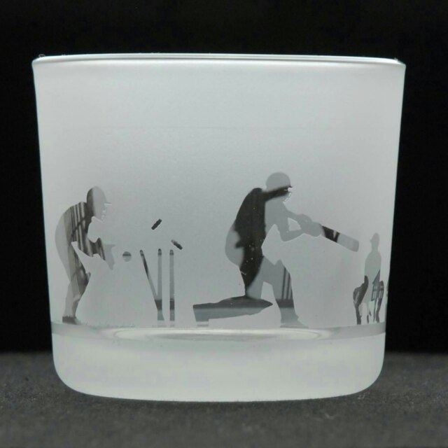Animo Glass Engraved Votive Tealight Holder Cricket