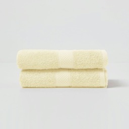 Homescapes Turkish Cotton Hand Towel Set of 2 - Yellow Yellow Hand towel 2