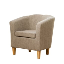 Alderwood Fabric Tub Chair - Light Brown