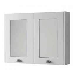 Bathroom Mirror Cabinet 800mm Wide - White - (Aberdeen) White White 1