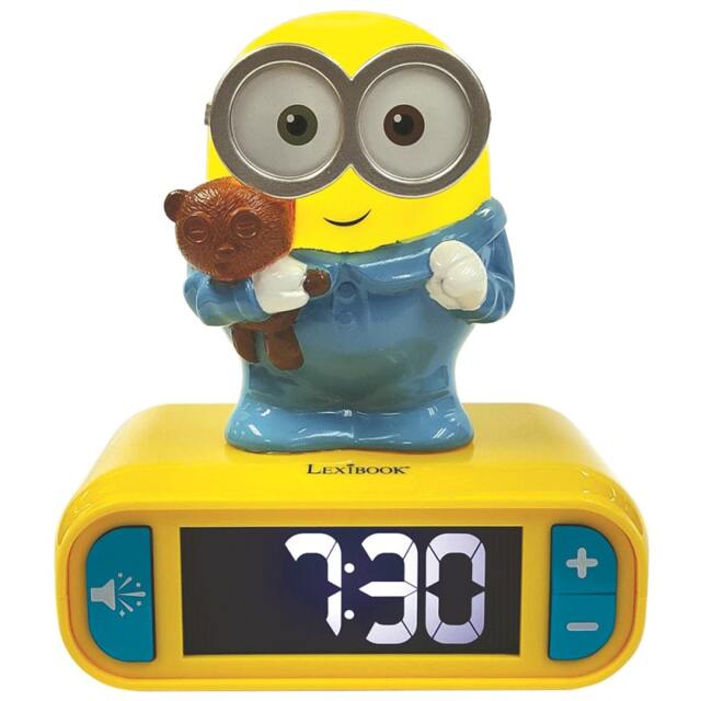Lexibook RL800DES 3D Minions Childrens Clock with Night Light