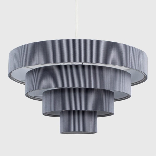 ValueLights Nevada Grey Ceiling Pendant Shade and Bulb