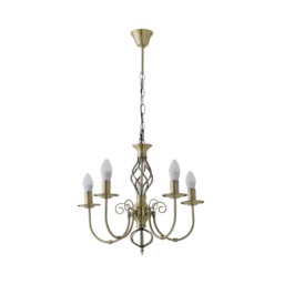 ValueLights Memphis Twist Antique Gold 5 Way Chandelier
