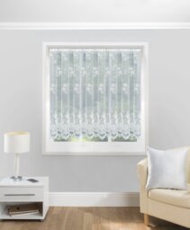Traditional Floral Heavy Lace Sheer Net Curtain Panel (200 x 114cm)