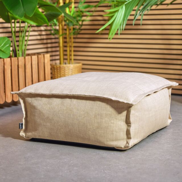Vita Indoor Outdoor Pouffe Footstool Beige Bean Bags Cream Cream 1