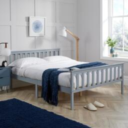 Florida 4FT6 Double Wooden Bed Frame Solid Pine Slatted Base Grey