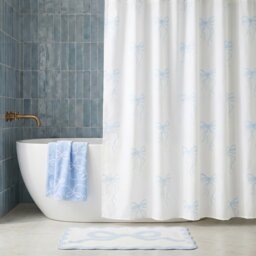 OHS Bows Mould Proof Shower Curtain with 12 Hooks