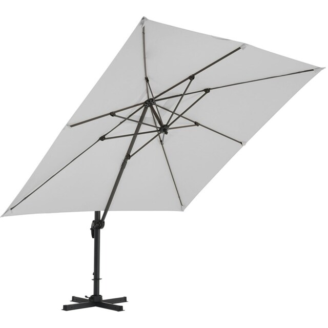Living and Home Large Square Cantilever Parasol with Square Base - Light Grey