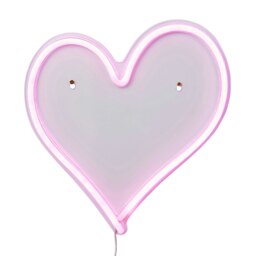 BHS Glow Kid's LED Heart Neon Wall Light, Pink