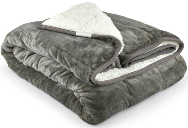 Weighted Sherpa Blanket Sherpa 60 X 80 Grey Grey