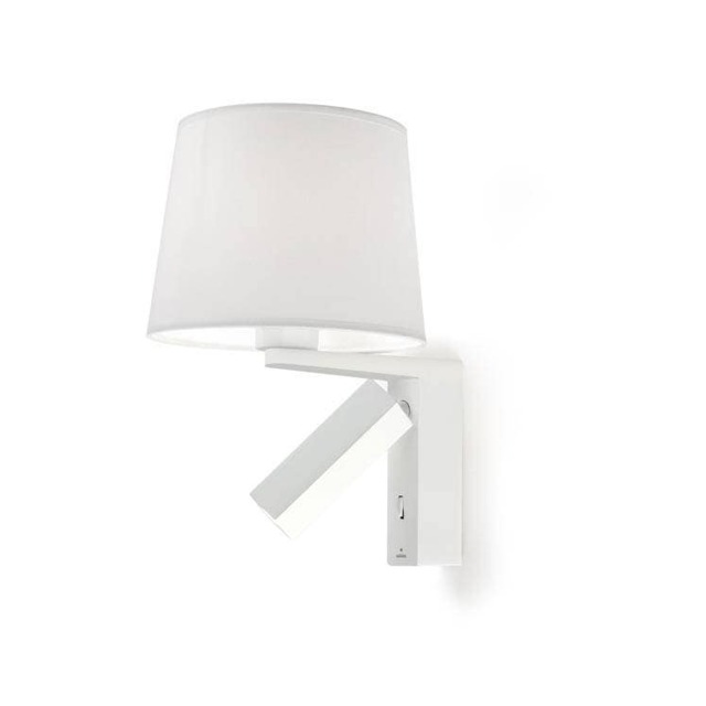 2 Light Indoor Wall Light White with Reading, E27 - Special Offer