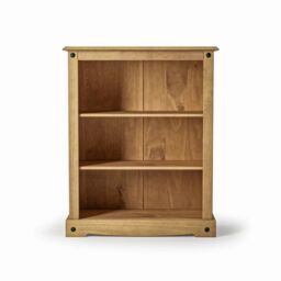 Corona Bookcase Small Low 3 Book Shelves Mexican Solid Pine Wood