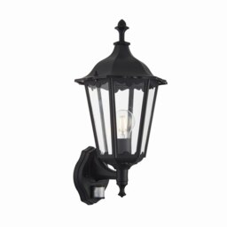 Burford 1 Light Outdoor Wall Lantern Matt Black Paint, Glass IP44, E27