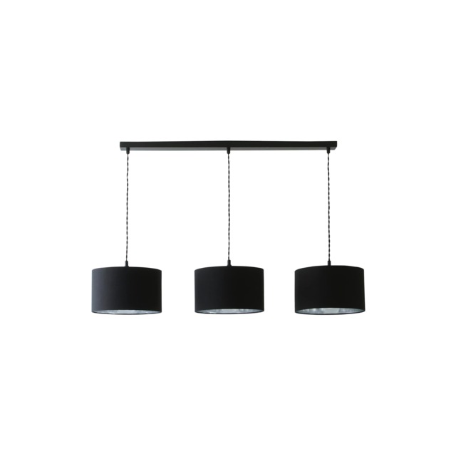 ValueLights Shaw Matte Black 3 Bar Black Chrome Shades and Bulbs