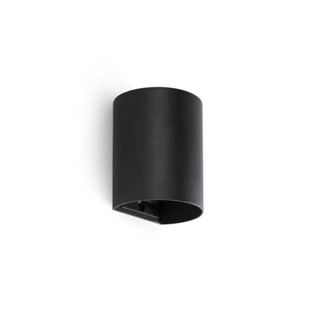 Sole Round Flush Wall Lamp Black 1x GU10