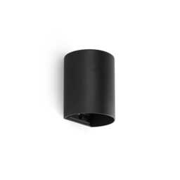 Sole Round Flush Wall Lamp Black 1x GU10