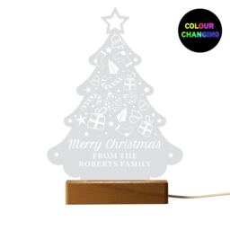 Personalised Christmas Tree Wooden Based LED Light