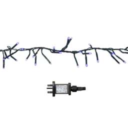62.5m 5000 LED Christmas Cluster Multi-Action String Lights with Timer in Blue, Purple & White