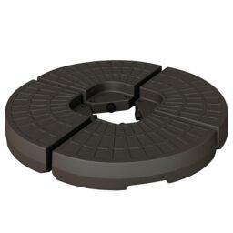 Outsunny 4 PCs Portable Round Parasol Base Up to 100kg, Sand or Water Fillable Umbrella Cross Stand Weights Holder