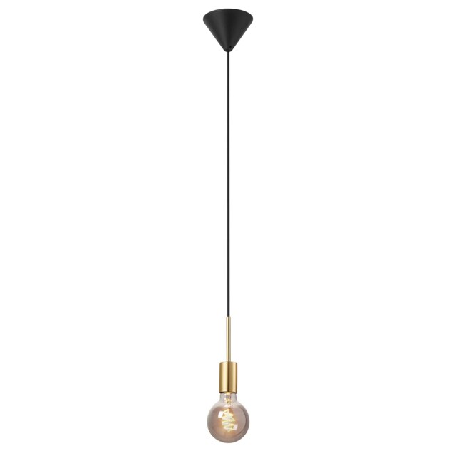 Nordlux Paco Indoor Pendant Light Brass Metal E27 Retro - Mains Powered, IP20 Gold