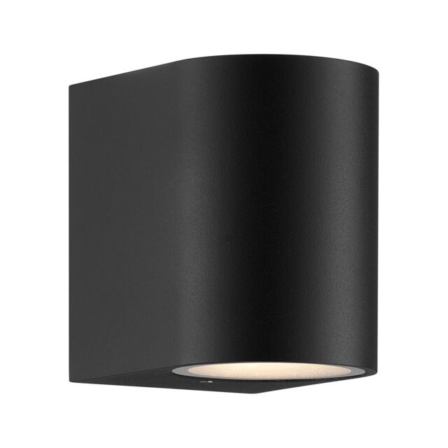 Nordlux Dion Outdoor Wall Light Black Aluminium Solar GU10 Sensor Dark Sky - Mains Powered, IP44 Black Black