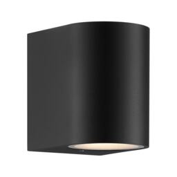 Nordlux Dion Outdoor Wall Light Black Aluminium Solar GU10 Sensor Dark Sky - Mains Powered, IP44 Black Black