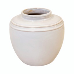 Small Natural Rustic Ceramic Vase with Double Line Detail