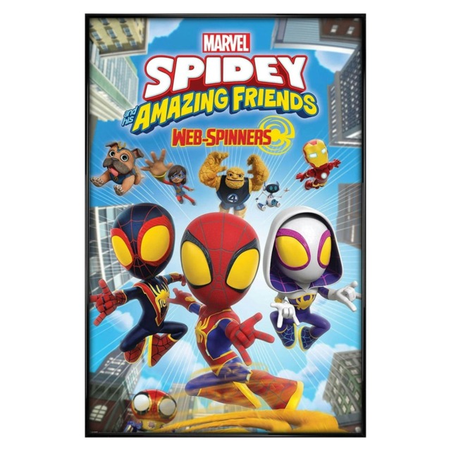 Gloss Black Framed Spidey Amazing Friends Spider-Man Maxi Poster Multi