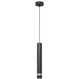 Tuba Slim Pendant Ceiling Light Black, Chrome 10cm