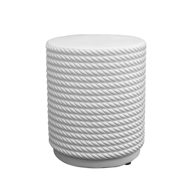 Direct Wicker Outdoor Indoor Concrete Furniture Side Table, White