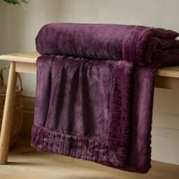 Catherine Lansfield Velvet and Faux Fur Soft Touch Blanket Throw