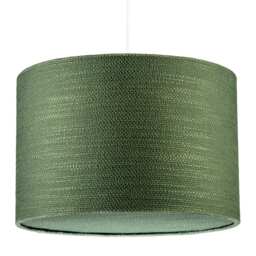 Vineyard Green Textured Linen Pendant Lighting Shade with Diffuser