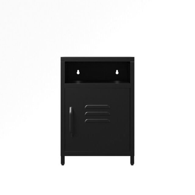 Dillon Bedside Cabinet - Steel - L35 x W35 x H51.5 cm - Black - Flat Packed