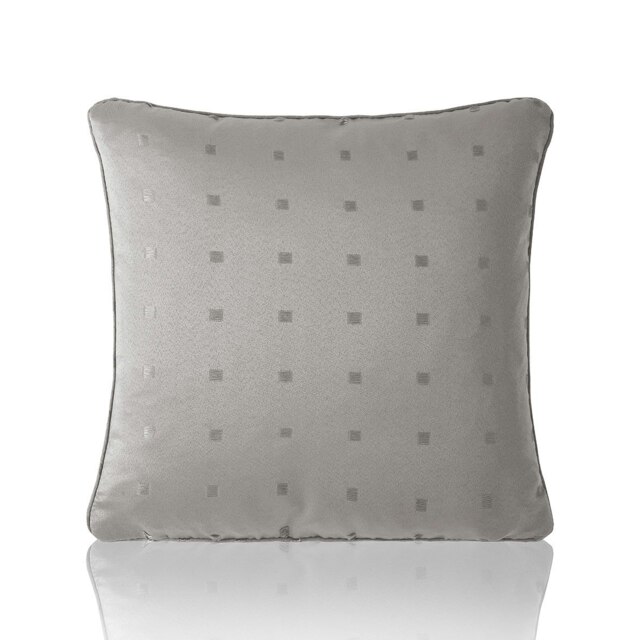 Semi Plain Dobby Square Geometric Woven Jacquard Silver Cushion Set of 4 Silver 45cm x 45cm x 10cm 4