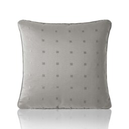 Semi Plain Dobby Square Geometric Woven Jacquard Silver Cushion Set of 4 Silver 45cm x 45cm x 10cm 4