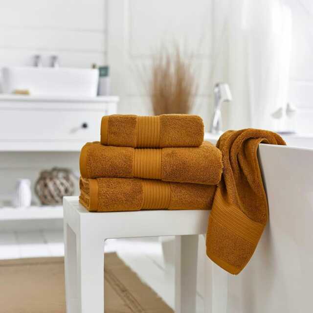 Bliss 650gsm Pima Cotton Supersoft Fluffy Towels Orange Spice Hand towel