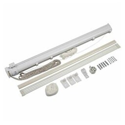 125cm Deluxe PVC Cassette Roman Blind Kit (250cm Drop) White White