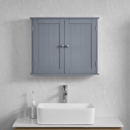 Bath Vida Priano 2 Door Wall Mounted Bathroom Cabinet, Grey