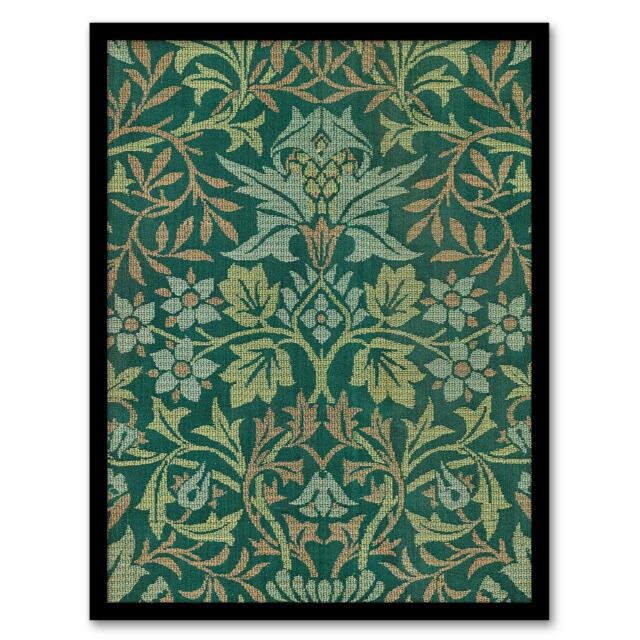 William Morris Framed Wall Art Print Flower Garden Textile Detail Home Décor