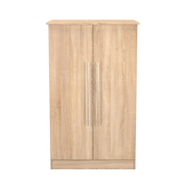 Carlton 2 Door Midi Wardrobe in Bardolino Oak (Ready Assembled) Brown Bardolino Oak
