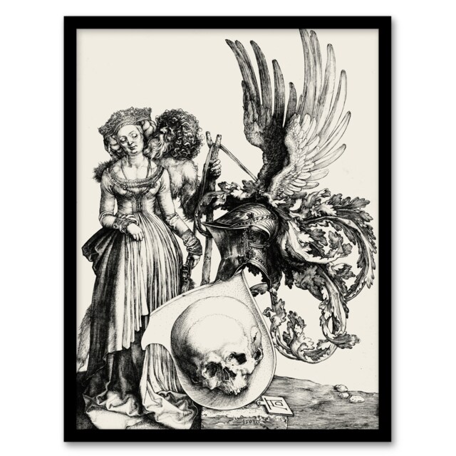 Albrecht Durer Coat of Arms with a Skull Framed Wall Art Picture Print A3