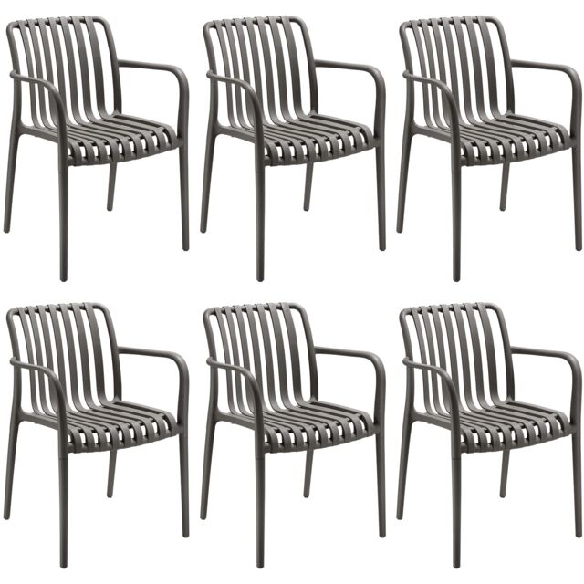 Garden Chairs Alcudia - weather-resistant, durable and long-lasting plastic Grey anthracite One Size 6