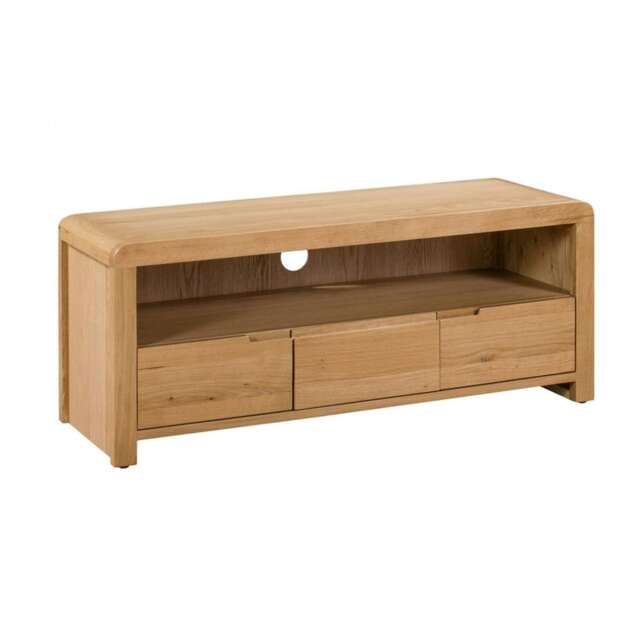 Classic Wooden Curve TV/Media Unit Brown One Size 1