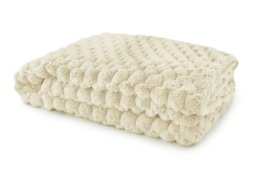 Lush Faux Rabbit Fur Cream Throw 140x180cm
