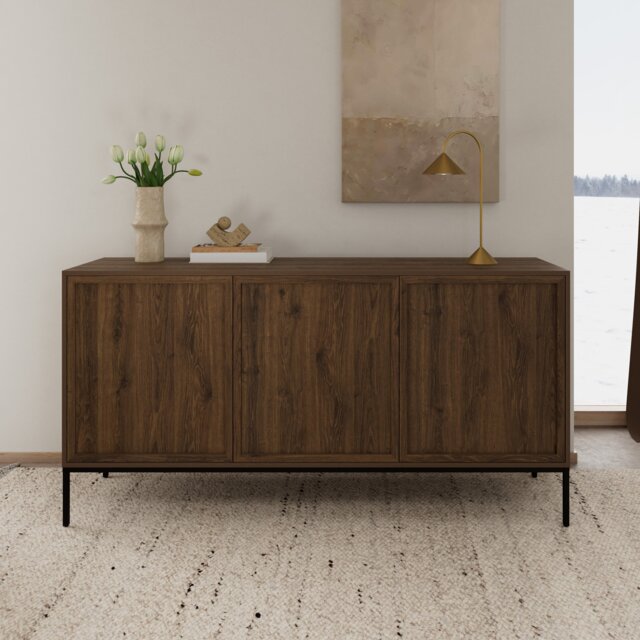 Palmdale Sideboard with 3 Doors in Smoked Oak